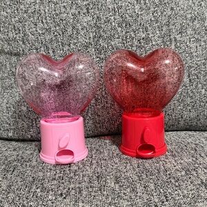 Heart-Shaped Pink and Red Candy Containers